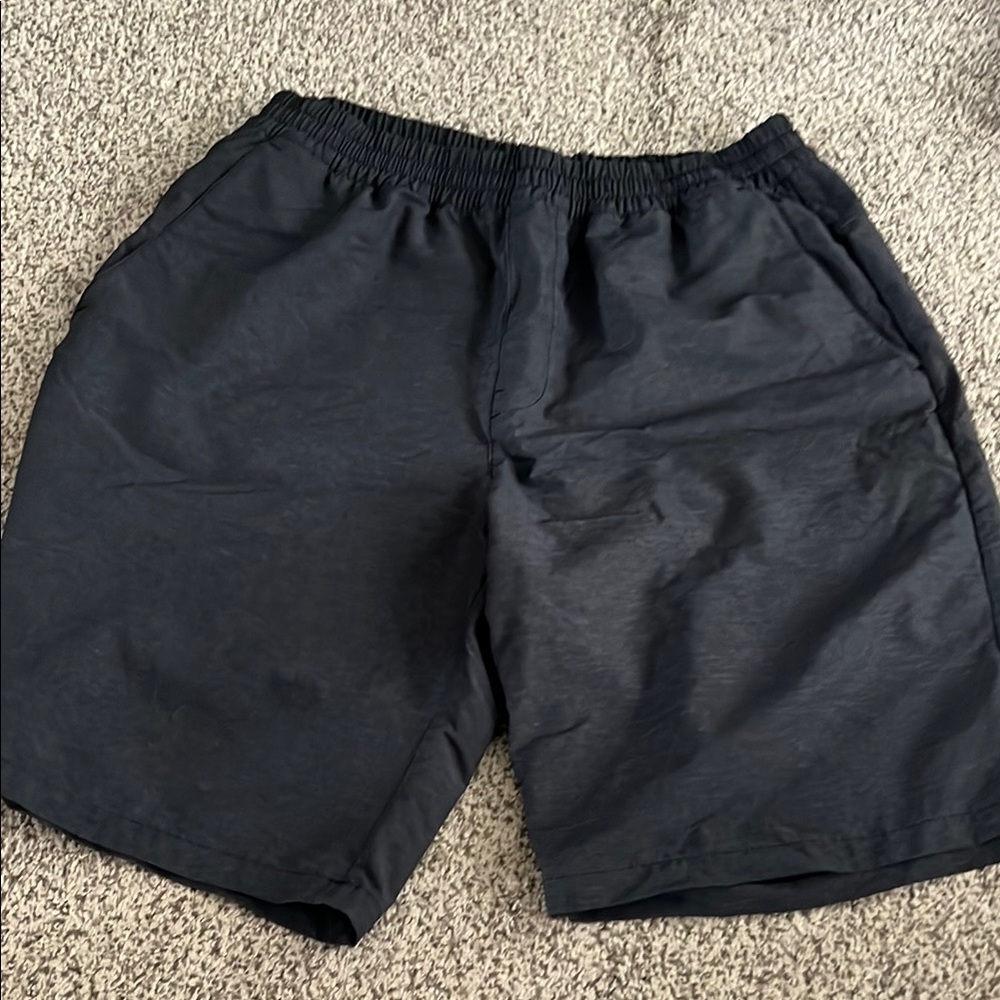 Black Athletic Shorts with Elastic Waistband